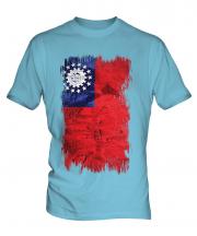 Burma Grunge Flag Mens T-Shirt