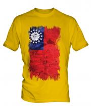 Burma Grunge Flag Mens T-Shirt