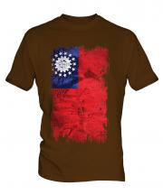Burma Grunge Flag Mens T-Shirt