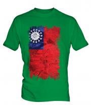 Burma Grunge Flag Mens T-Shirt