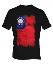 Burma Grunge Flag Mens T-Shirt