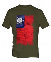 Burma Grunge Flag Mens T-Shirt