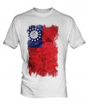 Burma Grunge Flag Mens T-Shirt
