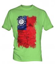 Burma Grunge Flag Mens T-Shirt