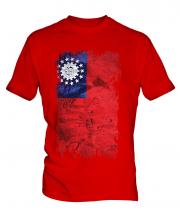 Burma Grunge Flag Mens T-Shirt