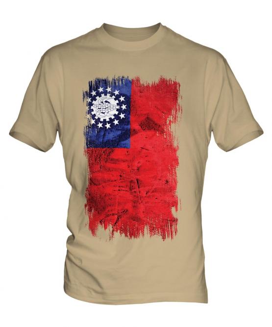 Burma Grunge Flag Mens T-Shirt