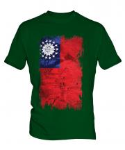 Burma Grunge Flag Mens T-Shirt