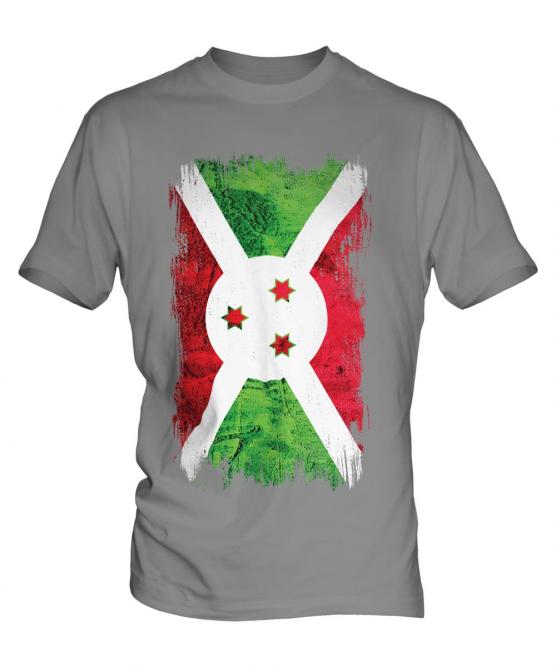 Burundi Grunge Flag Mens T-Shirt