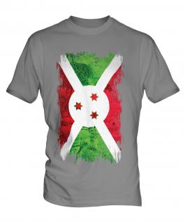 Burundi Grunge Flag Mens T-Shirt