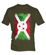 Burundi Grunge Flag Mens T-Shirt