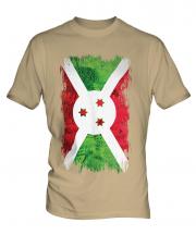 Burundi Grunge Flag Mens T-Shirt