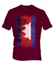 Cambodia Grunge Flag Mens T-Shirt
