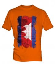 Cambodia Grunge Flag Mens T-Shirt