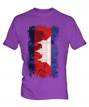 Cambodia Grunge Flag Mens T-Shirt