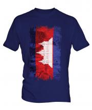 Cambodia Grunge Flag Mens T-Shirt