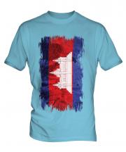 Cambodia Grunge Flag Mens T-Shirt