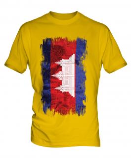 Cambodia Grunge Flag Mens T-Shirt