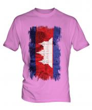 Cambodia Grunge Flag Mens T-Shirt