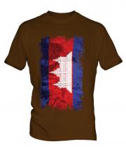 Cambodia Grunge Flag Mens T-Shirt