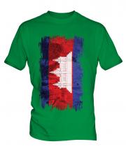 Cambodia Grunge Flag Mens T-Shirt