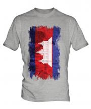 Cambodia Grunge Flag Mens T-Shirt