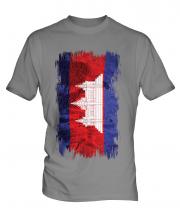 Cambodia Grunge Flag Mens T-Shirt