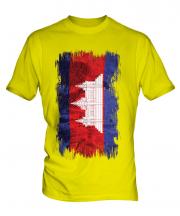 Cambodia Grunge Flag Mens T-Shirt