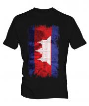 Cambodia Grunge Flag Mens T-Shirt