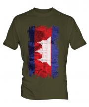 Cambodia Grunge Flag Mens T-Shirt