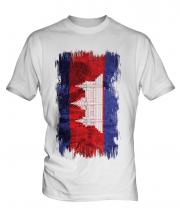 Cambodia Grunge Flag Mens T-Shirt