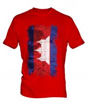 Cambodia Grunge Flag Mens T-Shirt