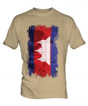 Cambodia Grunge Flag Mens T-Shirt