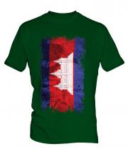 Cambodia Grunge Flag Mens T-Shirt