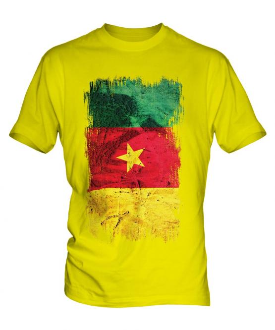 Cameroon Grunge Flag Mens T-Shirt