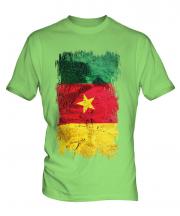 Cameroon Grunge Flag Mens T-Shirt