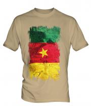 Cameroon Grunge Flag Mens T-Shirt