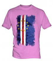Cape Verde Grunge Flag Mens T-Shirt