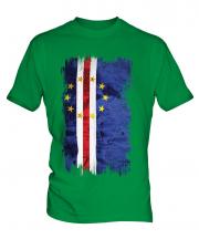 Cape Verde Grunge Flag Mens T-Shirt