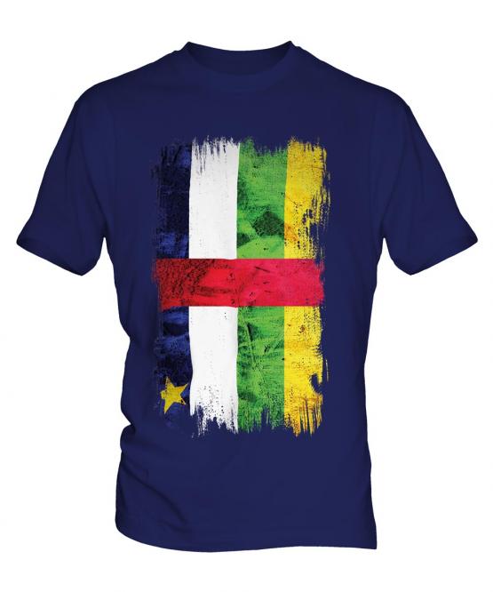 Central African Republic Grunge Flag Mens T-Shirt