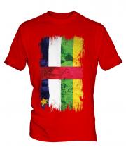 Central African Republic Grunge Flag Mens T-Shirt