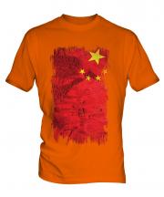 China Grunge Flag Mens T-Shirt