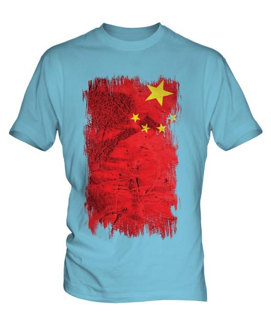 China Grunge Flag Mens T-Shirt