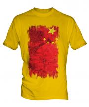 China Grunge Flag Mens T-Shirt