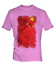 China Grunge Flag Mens T-Shirt