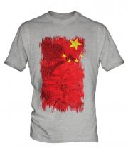 China Grunge Flag Mens T-Shirt