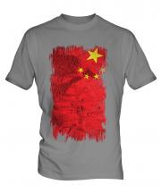 China Grunge Flag Mens T-Shirt