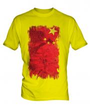 China Grunge Flag Mens T-Shirt