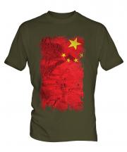 China Grunge Flag Mens T-Shirt