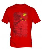 China Grunge Flag Mens T-Shirt