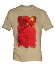 China Grunge Flag Mens T-Shirt
